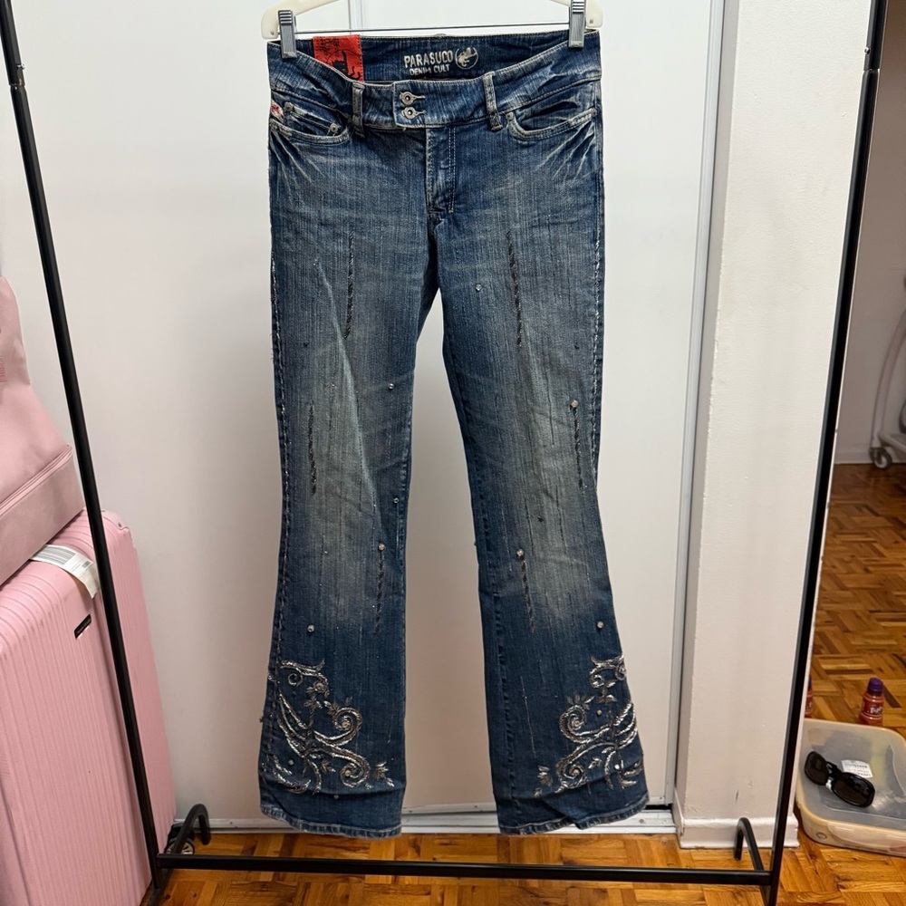 Parasuco Embroidered Blue Jeans - Picture 2 of 4
